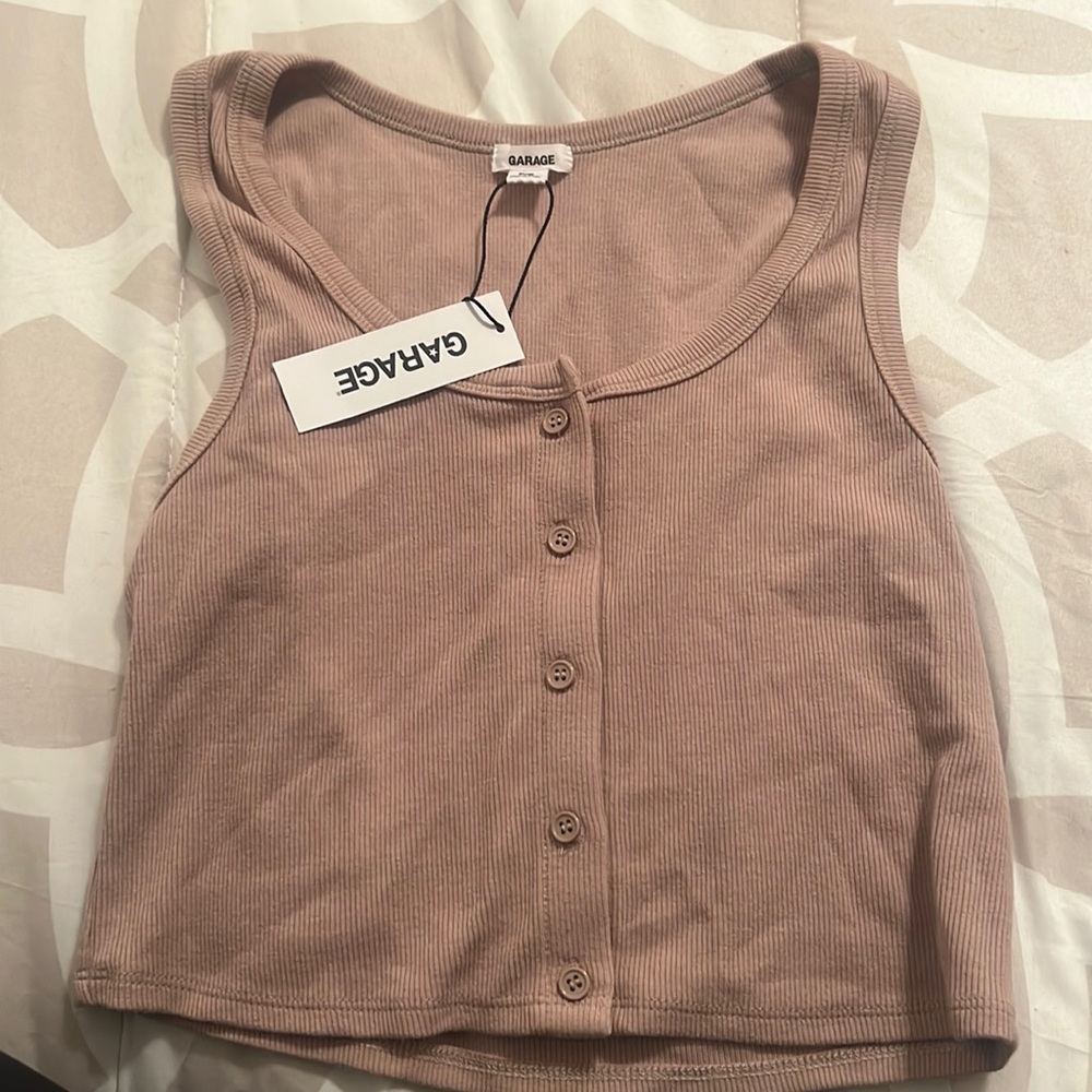Garage clothing button front tank top